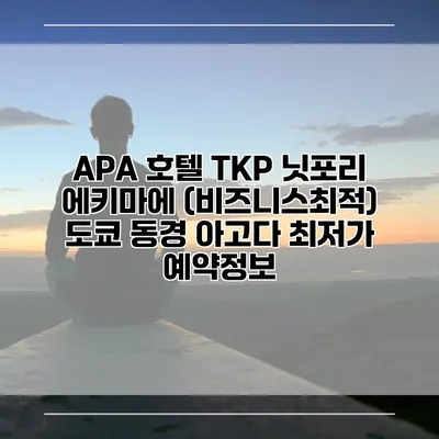 APA 호텔 TKP 닛포리 에키마에 (비즈니스최적) 도쿄 동경 아고다 최저가 예약정보