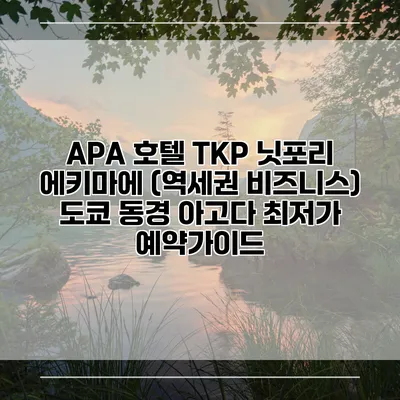 APA 호텔 TKP 닛포리 에키마에 (역세권 비즈니스) 도쿄 동경 아고다 최저가 예약가이드