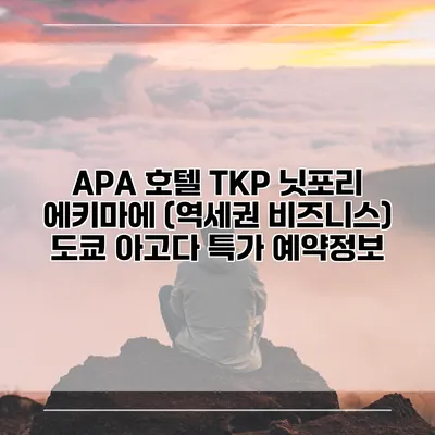 APA 호텔 TKP 닛포리 에키마에 (역세권 비즈니스) 도쿄 아고다 특가 예약정보