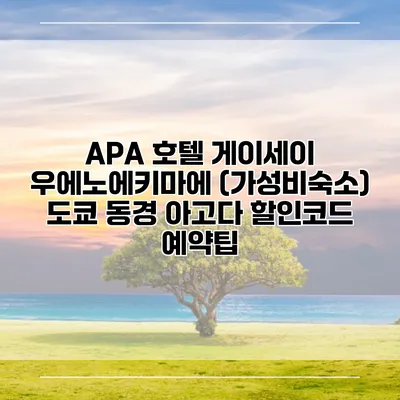 APA 호텔 게이세이 우에노에키마에 (가성비숙소) 도쿄 동경 아고다 할인코드 예약팁