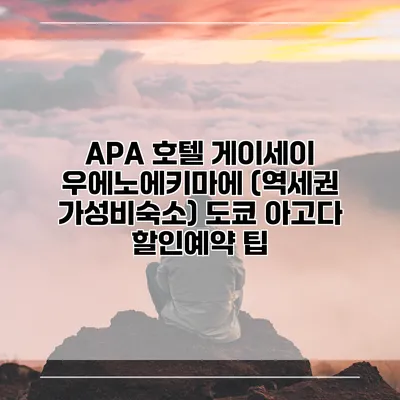 APA 호텔 게이세이 우에노에키마에 (역세권 가성비숙소) 도쿄 아고다 할인예약 팁