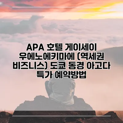 APA 호텔 게이세이 우에노에키마에 (역세권 비즈니스) 도쿄 동경 아고다 특가 예약방법