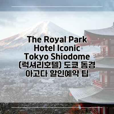 The Royal Park Hotel Iconic Tokyo Shiodome (럭셔리호텔) 도쿄 동경 아고다 할인예약 팁