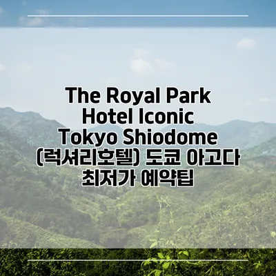 The Royal Park Hotel Iconic Tokyo Shiodome (럭셔리호텔) 도쿄 아고다 최저가 예약팁
