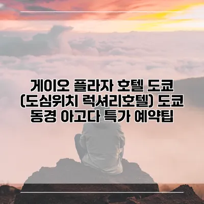 게이오 플라자 호텔 도쿄 (도심위치 럭셔리호텔) 도쿄 동경 아고다 특가 예약팁