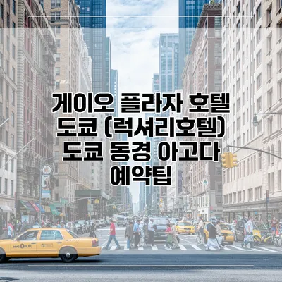 게이오 플라자 호텔 도쿄 (럭셔리호텔) 도쿄 동경 아고다 예약팁