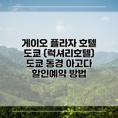 게이오 플라자 호텔 도쿄 (럭셔리호텔) 도쿄 동경 아고다 할인예약 방법