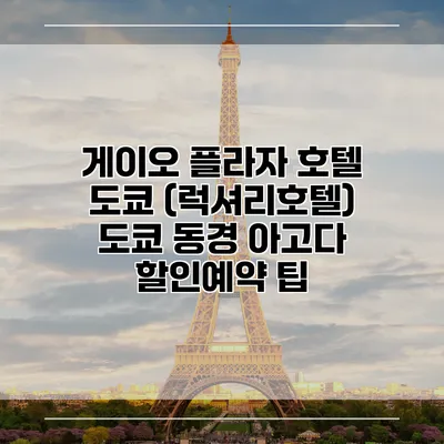 게이오 플라자 호텔 도쿄 (럭셔리호텔) 도쿄 동경 아고다 할인예약 팁