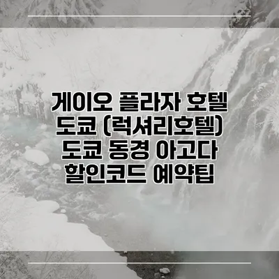 게이오 플라자 호텔 도쿄 (럭셔리호텔) 도쿄 동경 아고다 할인코드 예약팁