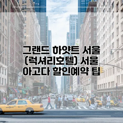 그랜드 하얏트 서울 (럭셔리호텔) 서울 아고다 할인예약 팁