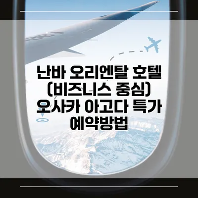 난바 오리엔탈 호텔 (비즈니스 중심) 오사카 아고다 특가 예약방법