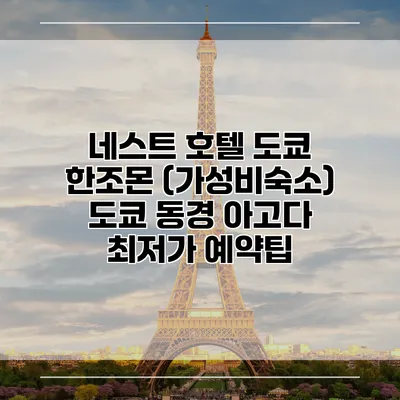 네스트 호텔 도쿄 한조몬 (가성비숙소) 도쿄 동경 아고다 최저가 예약팁