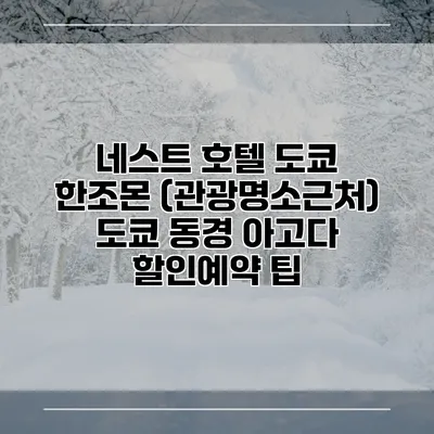 네스트 호텔 도쿄 한조몬 (관광명소근처) 도쿄 동경 아고다 할인예약 팁