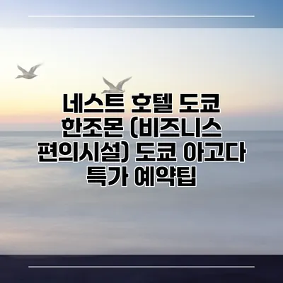 네스트 호텔 도쿄 한조몬 (비즈니스 편의시설) 도쿄 아고다 특가 예약팁