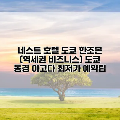 네스트 호텔 도쿄 한조몬 (역세권 비즈니스) 도쿄 동경 아고다 최저가 예약팁