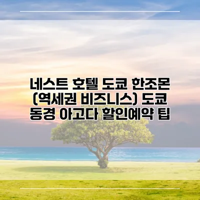 네스트 호텔 도쿄 한조몬 (역세권 비즈니스) 도쿄 동경 아고다 할인예약 팁