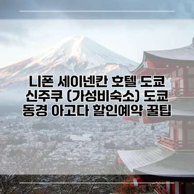 니폰 세이넨칸 호텔 도쿄 신주쿠 (가성비숙소) 도쿄 동경 아고다 할인예약 꿀팁