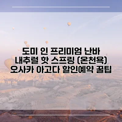 도미 인 프리미엄 난바 내추럴 핫 스프링 (온천욕) 오사카 아고다 할인예약 꿀팁
