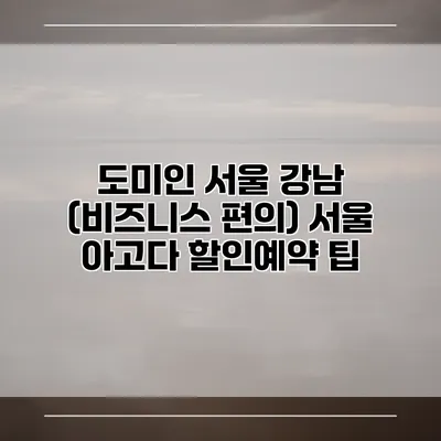 도미인 서울 강남 (비즈니스 편의) 서울 아고다 할인예약 팁