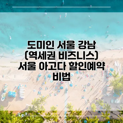 도미인 서울 강남 (역세권 비즈니스) 서울 아고다 할인예약 비법