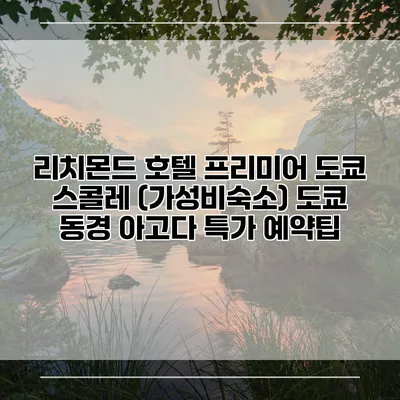 리치몬드 호텔 프리미어 도쿄 스콜레 (가성비숙소) 도쿄 동경 아고다 특가 예약팁
