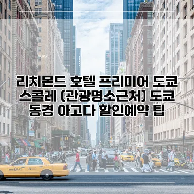 리치몬드 호텔 프리미어 도쿄 스콜레 (관광명소근처) 도쿄 동경 아고다 할인예약 팁