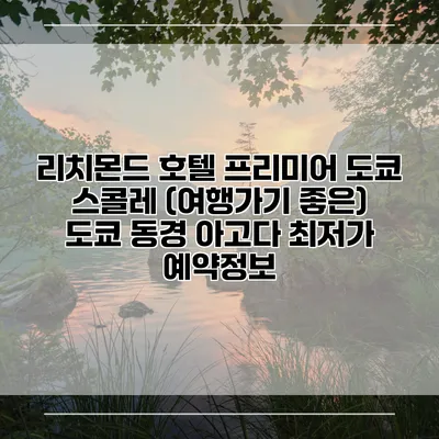리치몬드 호텔 프리미어 도쿄 스콜레 (여행가기 좋은) 도쿄 동경 아고다 최저가 예약정보