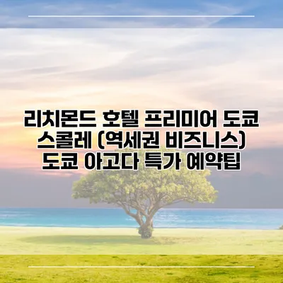 리치몬드 호텔 프리미어 도쿄 스콜레 (역세권 비즈니스) 도쿄 아고다 특가 예약팁