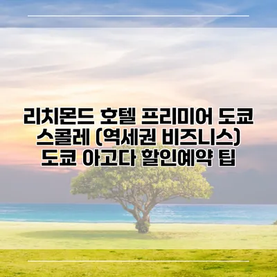 리치몬드 호텔 프리미어 도쿄 스콜레 (역세권 비즈니스) 도쿄 아고다 할인예약 팁