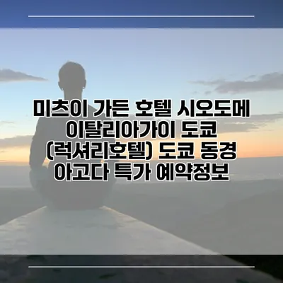 미츠이 가든 호텔 시오도메 이탈리아가이 도쿄 (럭셔리호텔) 도쿄 동경 아고다 특가 예약정보