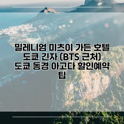 밀레니엄 미츠이 가든 호텔 도쿄 긴자 (BTS 근처) 도쿄 동경 아고다 할인예약 팁