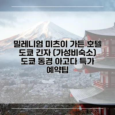 밀레니엄 미츠이 가든 호텔 도쿄 긴자 (가성비숙소) 도쿄 동경 아고다 특가 예약팁