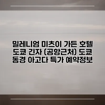 밀레니엄 미츠이 가든 호텔 도쿄 긴자 (공항근처) 도쿄 동경 아고다 특가 예약정보