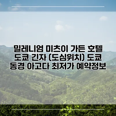 밀레니엄 미츠이 가든 호텔 도쿄 긴자 (도심위치) 도쿄 동경 아고다 최저가 예약정보