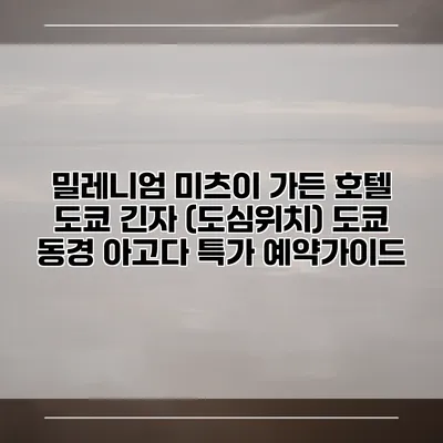 밀레니엄 미츠이 가든 호텔 도쿄 긴자 (도심위치) 도쿄 동경 아고다 특가 예약가이드