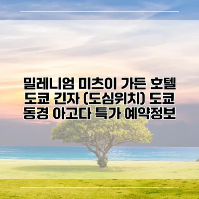 밀레니엄 미츠이 가든 호텔 도쿄 긴자 (도심위치) 도쿄 동경 아고다 특가 예약정보