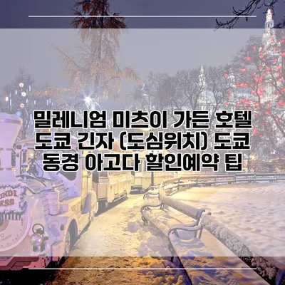 밀레니엄 미츠이 가든 호텔 도쿄 긴자 (도심위치) 도쿄 동경 아고다 할인예약 팁