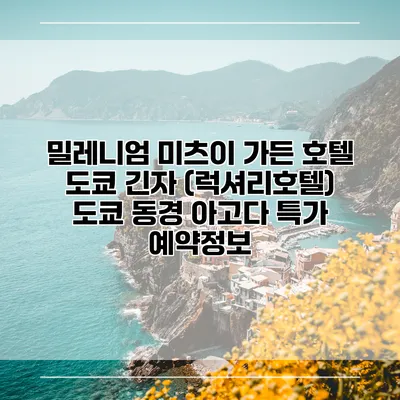 밀레니엄 미츠이 가든 호텔 도쿄 긴자 (럭셔리호텔) 도쿄 동경 아고다 특가 예약정보