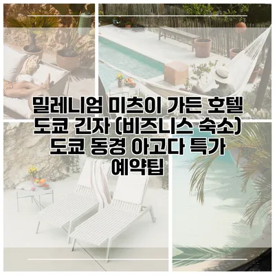 밀레니엄 미츠이 가든 호텔 도쿄 긴자 (비즈니스 숙소) 도쿄 동경 아고다 특가 예약팁