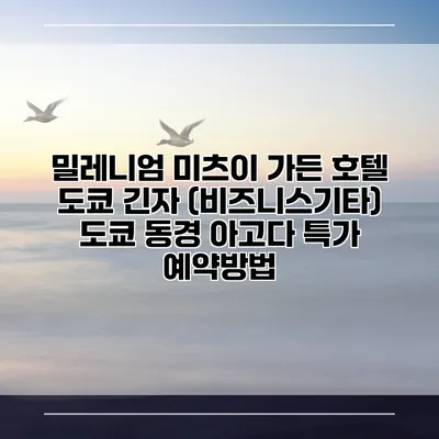 밀레니엄 미츠이 가든 호텔 도쿄 긴자 (비즈니스기타) 도쿄 동경 아고다 특가 예약방법