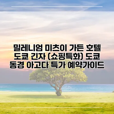 밀레니엄 미츠이 가든 호텔 도쿄 긴자 (쇼핑특화) 도쿄 동경 아고다 특가 예약가이드