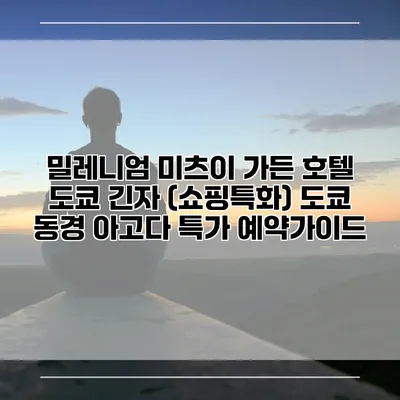 밀레니엄 미츠이 가든 호텔 도쿄 긴자 (쇼핑특화) 도쿄 동경 아고다 특가 예약가이드