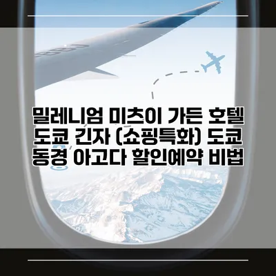 밀레니엄 미츠이 가든 호텔 도쿄 긴자 (쇼핑특화) 도쿄 동경 아고다 할인예약 비법