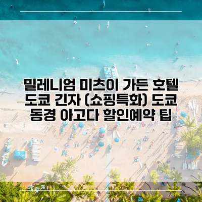 밀레니엄 미츠이 가든 호텔 도쿄 긴자 (쇼핑특화) 도쿄 동경 아고다 할인예약 팁