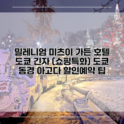 밀레니엄 미츠이 가든 호텔 도쿄 긴자 (쇼핑특화) 도쿄 동경 아고다 할인예약 팁