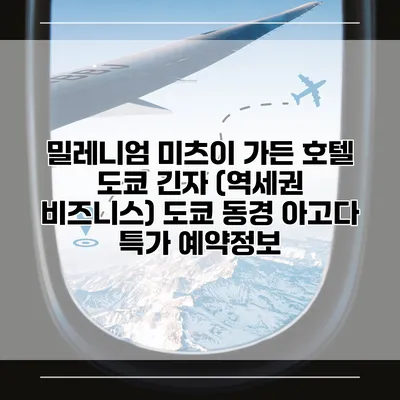 밀레니엄 미츠이 가든 호텔 도쿄 긴자 (역세권 비즈니스) 도쿄 동경 아고다 특가 예약정보