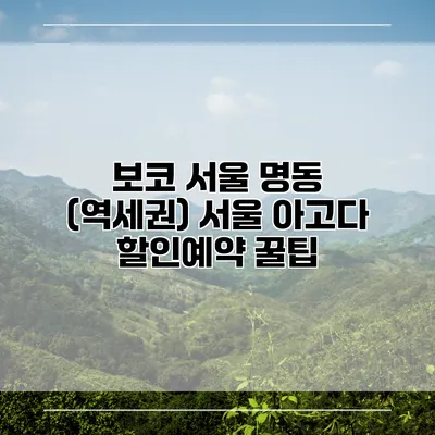보코 서울 명동 (역세권) 서울 아고다 할인예약 꿀팁