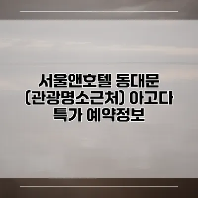 서울앤호텔 동대문 (관광명소근처) 아고다 특가 예약정보