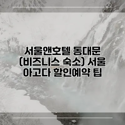 서울앤호텔 동대문 (비즈니스 숙소) 서울 아고다 할인예약 팁