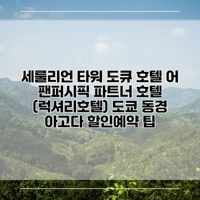 세룰리언 타워 도큐 호텔 어 팬퍼시픽 파트너 호텔 (럭셔리호텔) 도쿄 동경 아고다 할인예약 팁